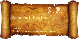 Kapornai Mónika névjegykártya
