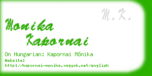 monika kapornai business card