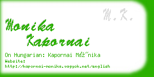 monika kapornai business card